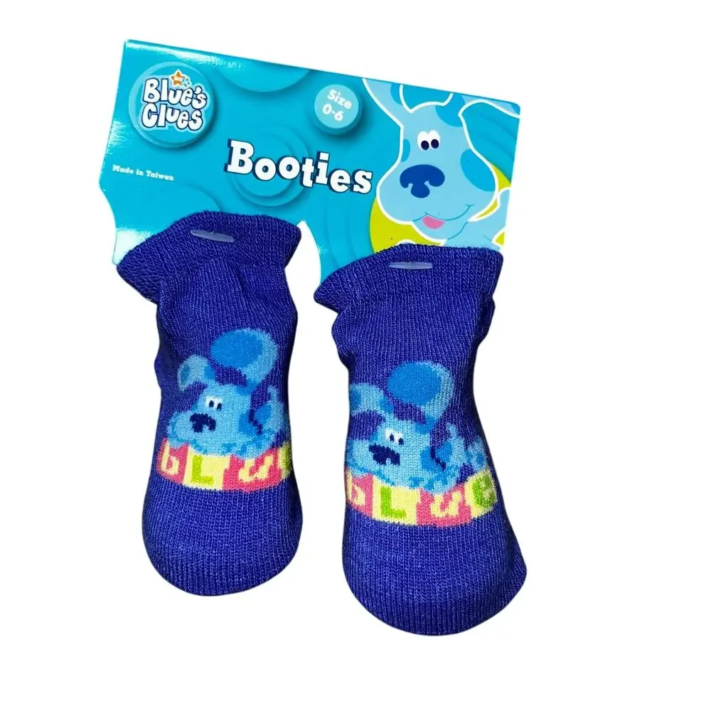 Blue's Clues baby booties socks size 0-6 month NEW Nick Jr Y2K 2007